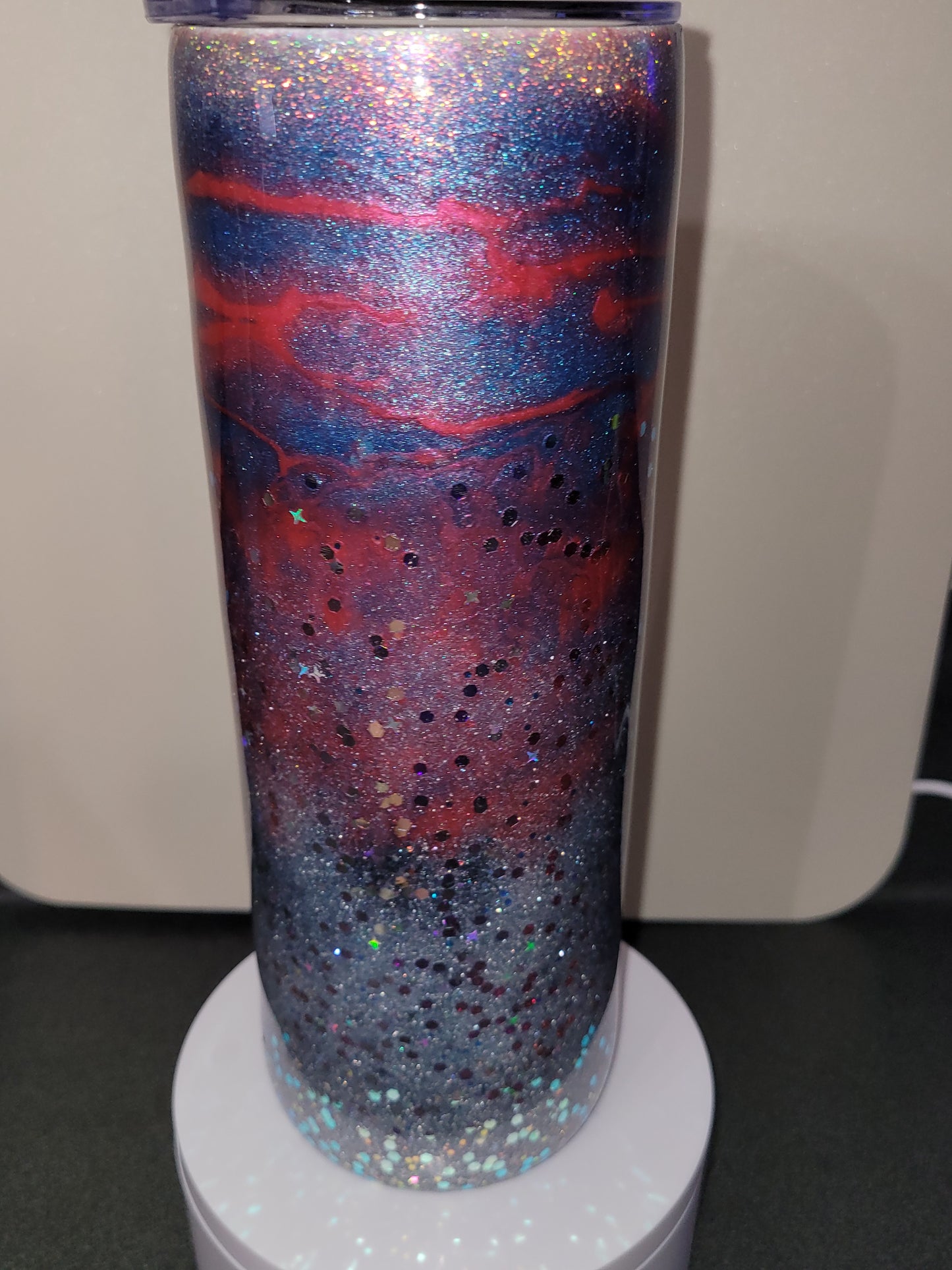Red Blue Silver Glitter w/Stars