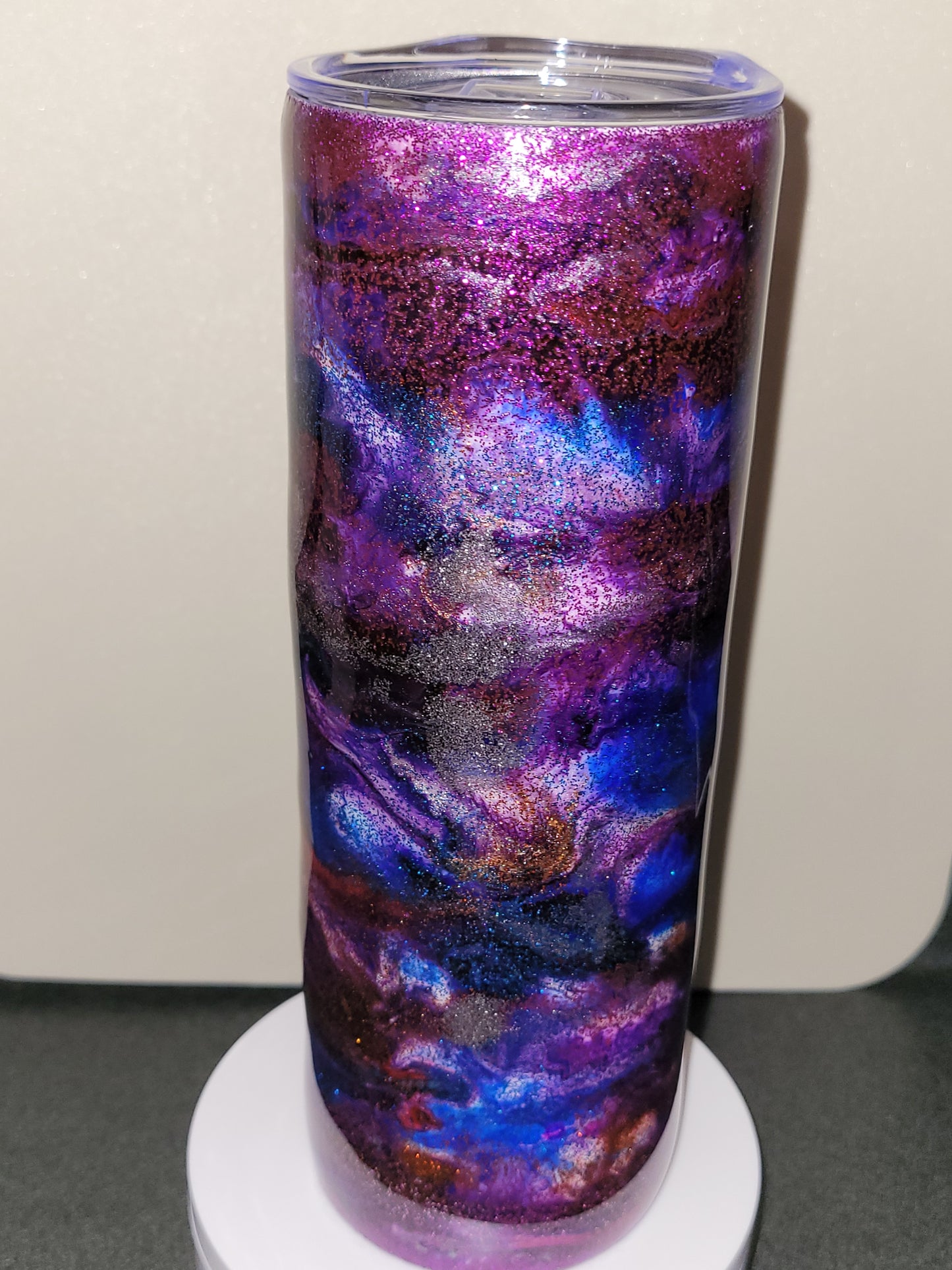 Purple Blue Glitter with Copper and Silver