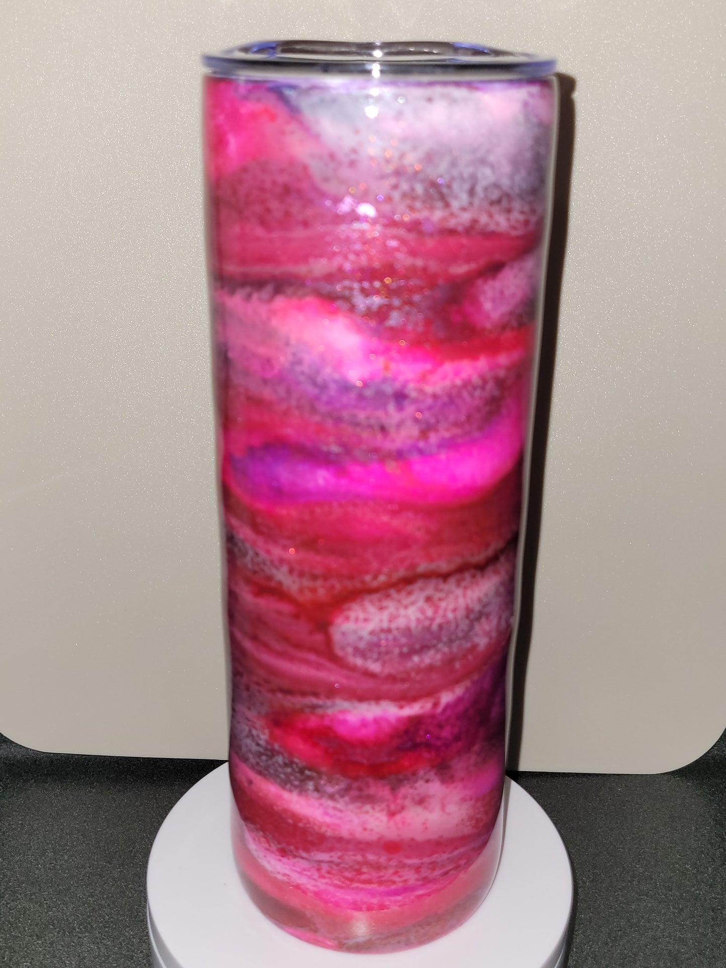 Pink Purple Red Metallic Glitter Swirl