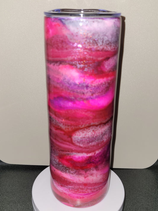 Pink Purple Red Metallic Glitter Swirl