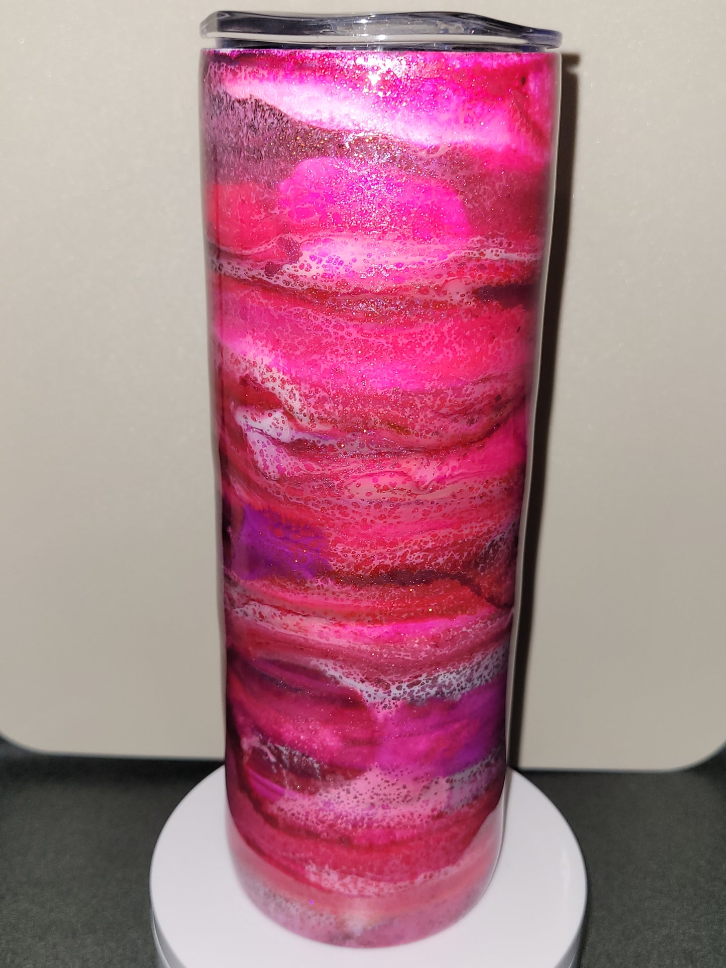 Pink Purple Red Metallic Glitter Swirl